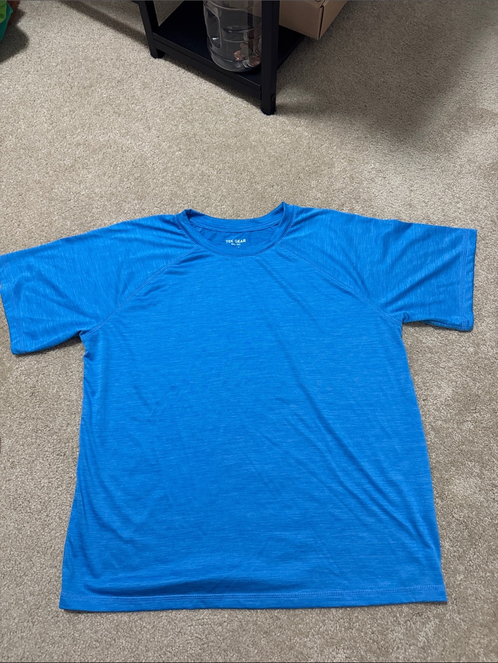 Boys Husky Blue Performance Crew Neck Shirt